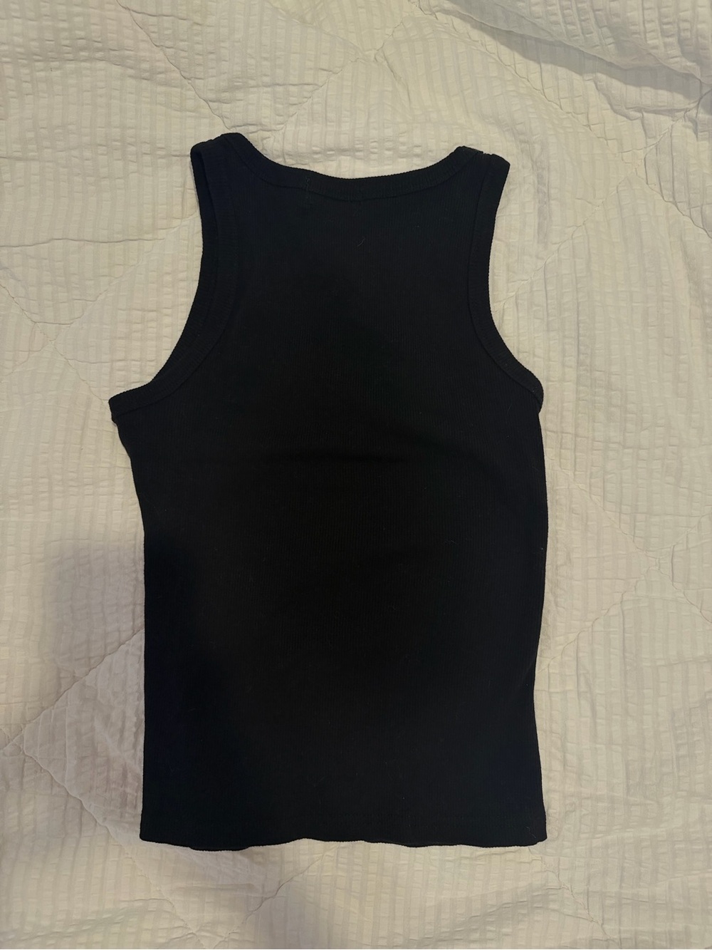 Edikted Black Ribbed Tank Top with Pink Script - Picture 5 of 5